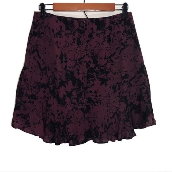 BANANA REPUBLIC Ruffle Flounce Hem Marble Printed Mini Skirt Size 2 - Picture 5 of 9